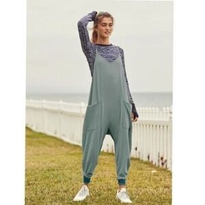 New Free People Movement Hot Shot Onesie XS Midnight Jade Green SOLD OUT